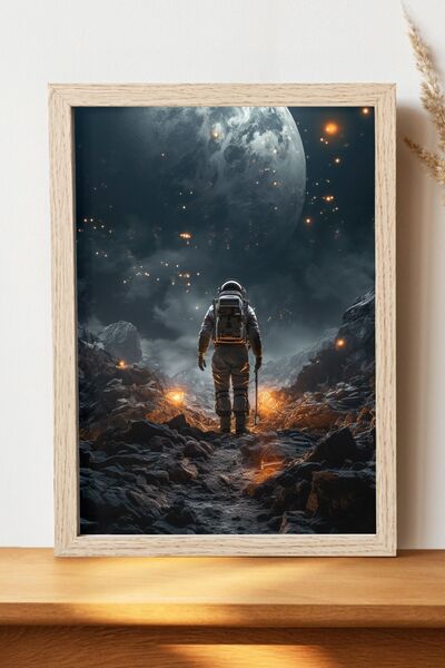 Luna Marissa Αφίσα Astronaut Planet - Αφίσα τοίχου από γυαλιστερό χαρτί χωρίς...