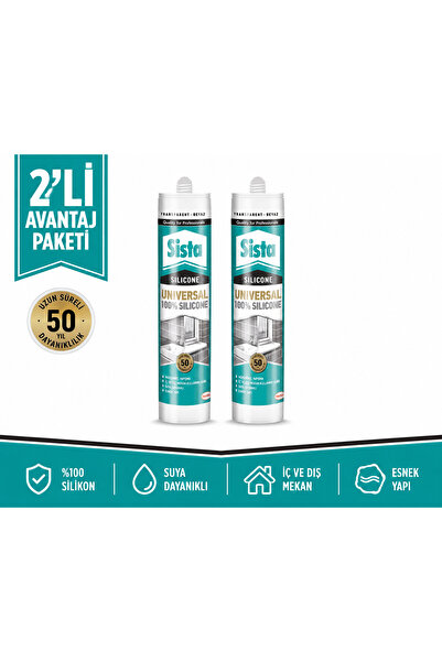 Sista Beyaz Silikon  Universal 280 Ml 2 Adet