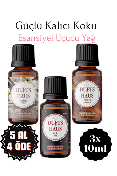 duftshaus Vanilya Tarçın Gül Saf Esansiyel Uçucu Yağ Buhurdanlık Yağ Difüzör ...