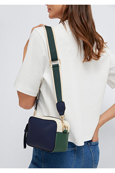 Mavi Geantă crossbody albastru marin cu bretele verzi 1910084-71832