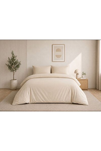 Liz Line Lenjerie pat dublu bej, cearceaf 240x240cm, colectia "Monocrom" din ...