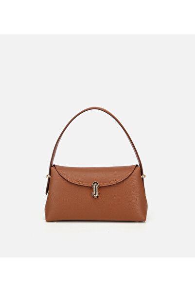 Hotiç Women's Tan Lock Detailed Shoulder Bag