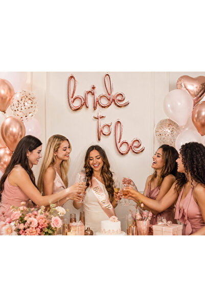 DODOMAR Foil Balloon Bride to Be Handwritten Rose Gold Bride104X41- to 44X17-...