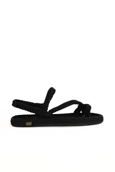 Nomadic Republic Black Rope Bodrum Women's Rope with Rubber Sole 24Hawaııalctbn