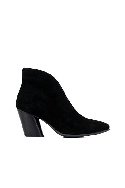 Bueno Shoes Cizme cu toc pentru femei din piele intoarsa neagra Metis 01wr1404
