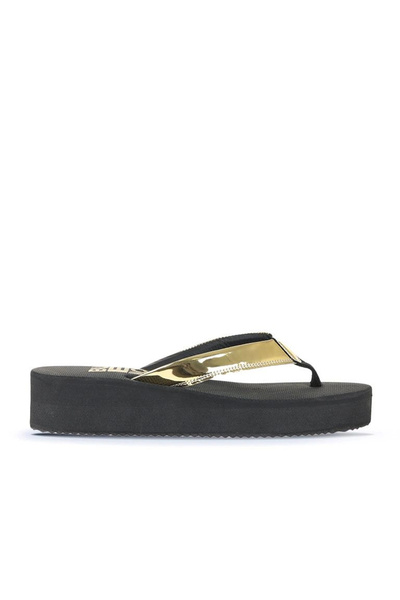 Bueno Shoes Flip-flops pentru femei Gold Shiny Mirror 26wt202644