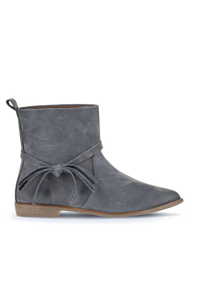 Bueno Shoes Cizme plate de damă din nubuc gri 01wd3714