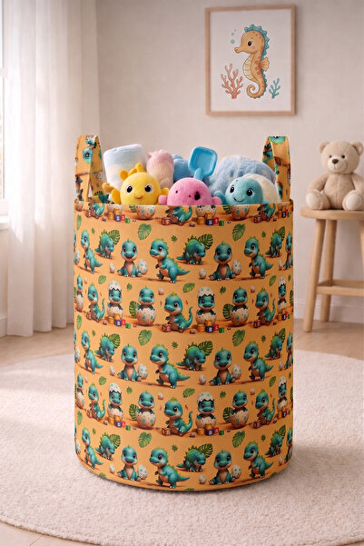 Paris Home Dinosaur Printed Foldable Dirty Laundry and Kids Toy Basket – Mult...