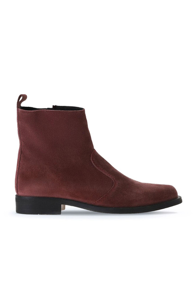 Bueno Shoes حذاء مسطح نسائي من جلد الغزال باللون العنابي 01wv8603