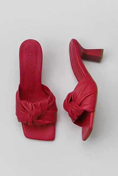 Bueno Shoes شبشب نسائي بكعب من الجلد الفوشيا 01wy6803