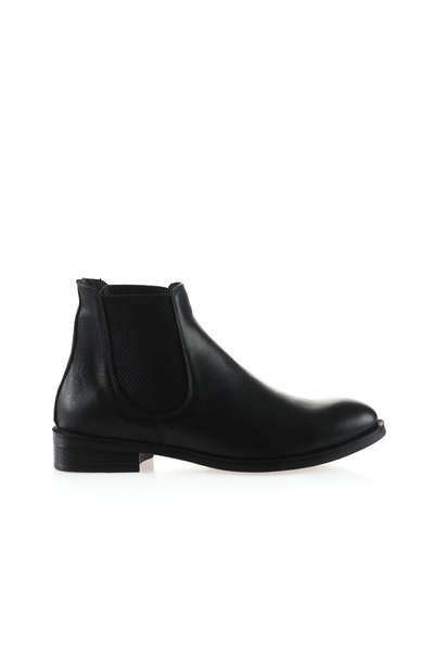Bueno Shoes Μαύρες δερμάτινες γυναικείες φλατ μπότες 01wt2406