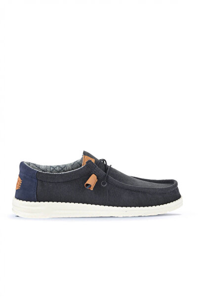 HEY DUDE Navy Hd Wally Break Stitch Men's Shoes 01Hd40163