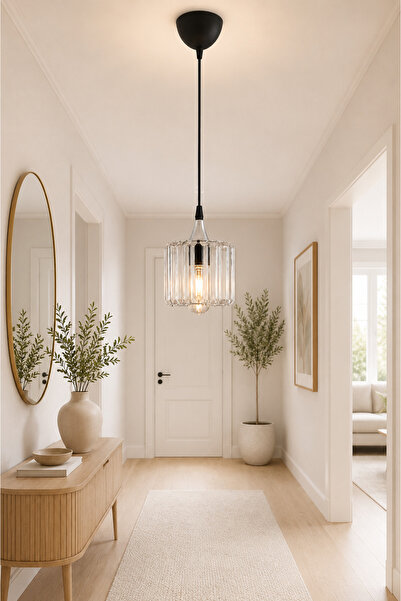 ESSLİGHT EZGİ TEKLİ SARKIT AVİZE KRİSTAL TAŞLI DEKORATİF AYDINLATMA