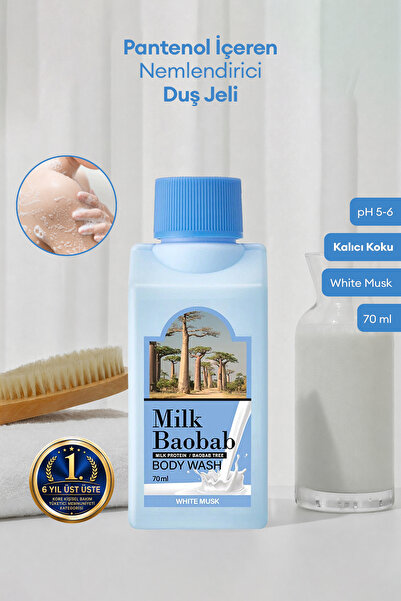 Milk Baobab Pantenol İçeren Nemlendirici Duş Jeli Original Body Wash (White M...