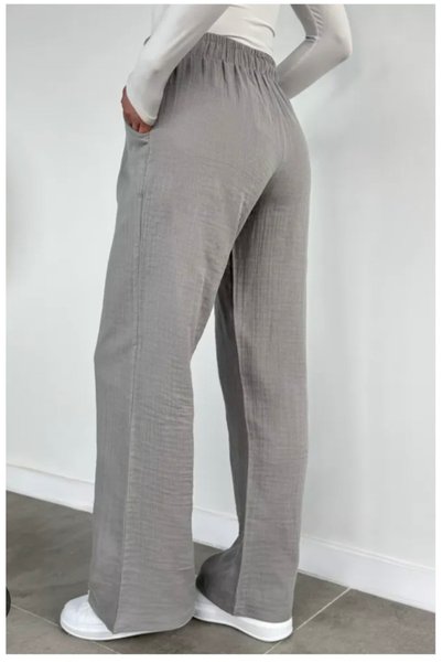 Erka Women's Muslin Trousers Wide Leg Summer Casual Pants