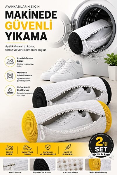 Ferzin 2 Adet Ayakkabı Yıkama Çantası Özel Makarna Kumaş