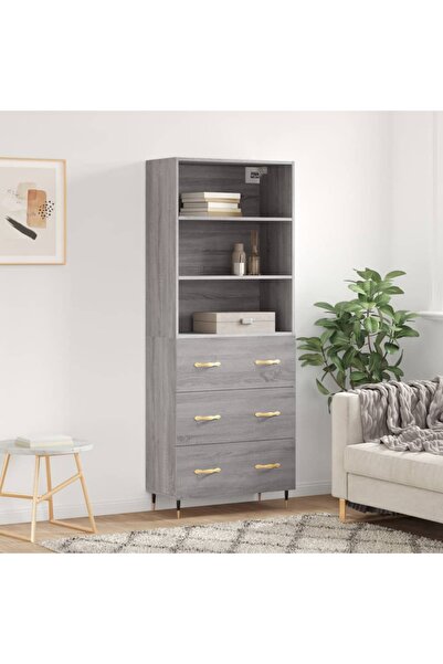 Concept Dulap înalt, gri sonoma, 69,5x34x180 cm, lemn compozit