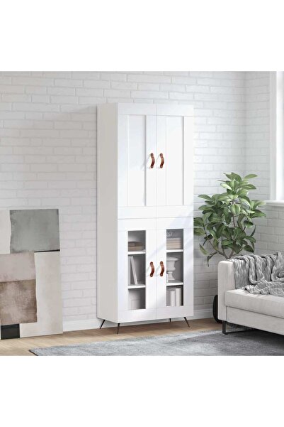 Concept Dulap înalt, alb, 69,5x34x180 cm, lemn compozit