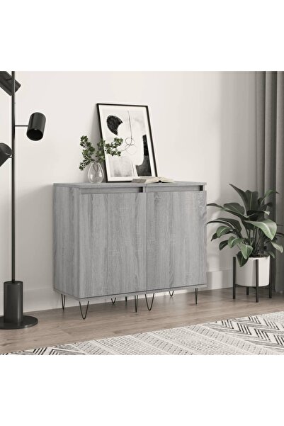 Concept Servante, 2 buc., gri sonoma, 40x35x70 cm, lemn prelucrat