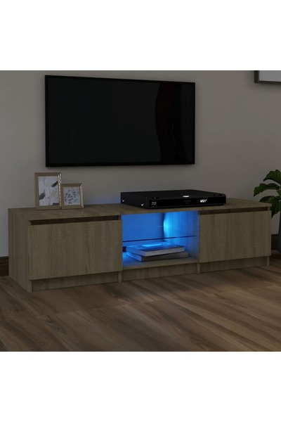 Concept Comodă TV cu lumini LED, stejar sonoma, 140x40x35,5 cm