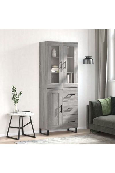Concept Dulap înalt, gri sonoma, 69,5x34x180 cm, lemn compozit