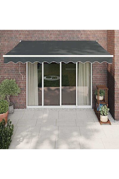 Concept Copertină retractabilă, antracit, 3,5x2,5 m, textil și aluminiu