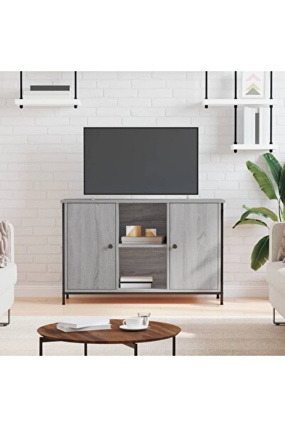 Concept Comodă TV, gri sonoma, 100x35x65 cm, lemn compozit