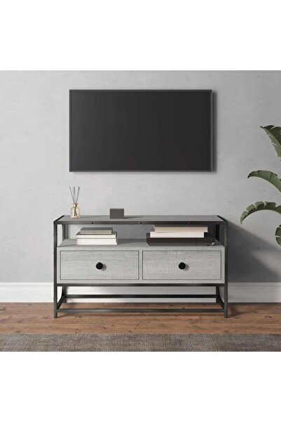 Concept Comodă TV, gri sonoma, 80x35x45 cm, lemn prelucrat