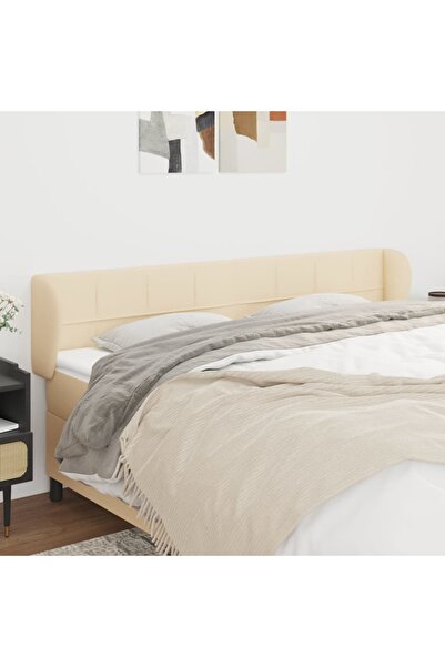 Concept Tăblie de pat cu aripioare crem 183x23x78/88 cm material textil