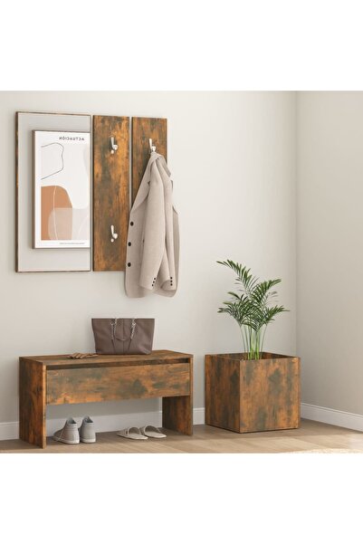 Concept Set de mobilier pentru hol, stejar fumuriu, lemn prelucrat