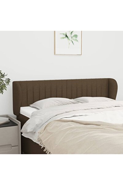 Concept Tăblie de pat cu aripioare maro închis 147x23x78/88 cm textil