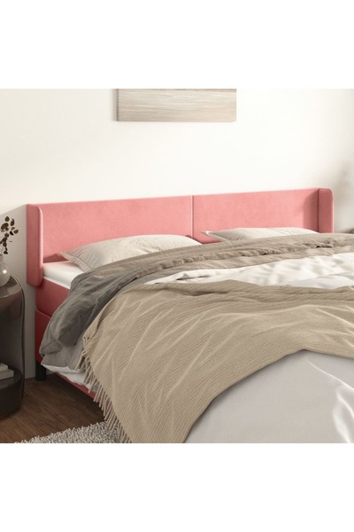 Concept Tăblie de pat cu aripioare roz 163x16x78/88 cm catifea
