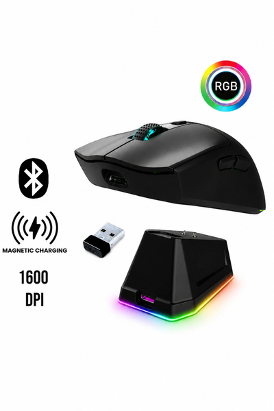 Blackbird Game Center Jedel WD157 1600 DPI Bluetooth + 2.4GHz Kablosuz Oyuncu Mouse Şarj Standı Seti