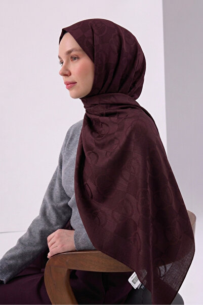 Noura Scarf Dama Şal Koyu Bordo