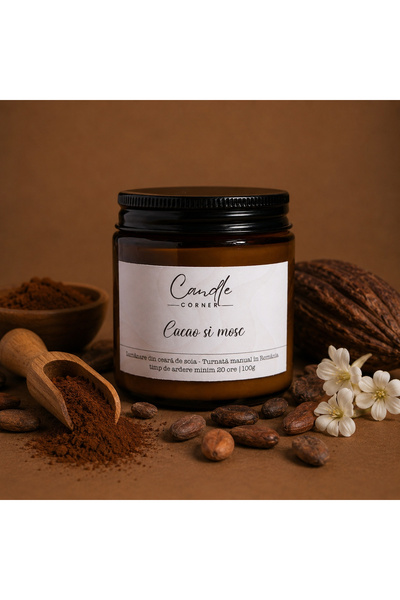 Candle Corner Lumânare parfumată din ceară de soia 100g, recipient din sticlă...
