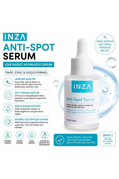 ınza Anti-Spot Serum 30 ml – Leke Karşıtı, Aydınlatıcı Serum, Alpha Arbutin &...