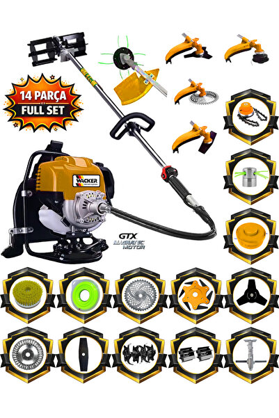 Wacker Pro Germany 10 In 1 Police Bahçe Seti 20 Hp Sırt Tırpan Toprak Eşeleme...