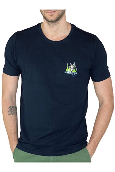 Mugan Tricou unisex din bumbac organic cu imprimeu pe spate în albastru bleum...