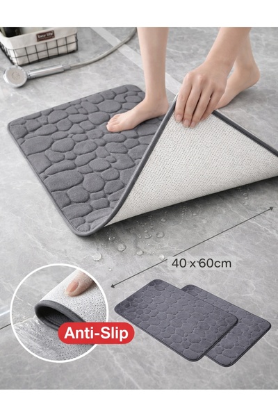 F.A.M.S Ultra Absorbent Bathroom Mat 40 x 60 cm – Non-Slip Soft Bath Rug, Qui...
