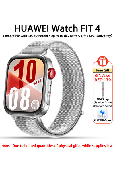 Huawei ساعة ذكية WATCH FIT4، شاشة 1.82 بوصة، أكثر من 100 وضع رياضي، متتبع للي...