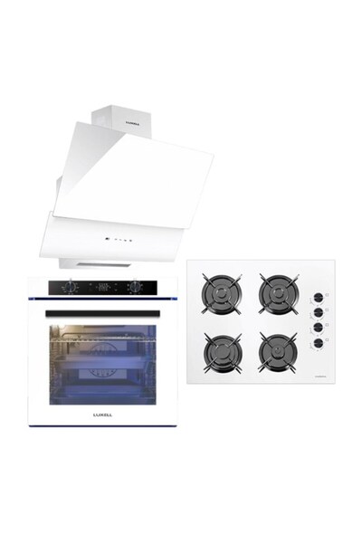 Luxell 88 Lt Platınum Beyaz Ankastre Set