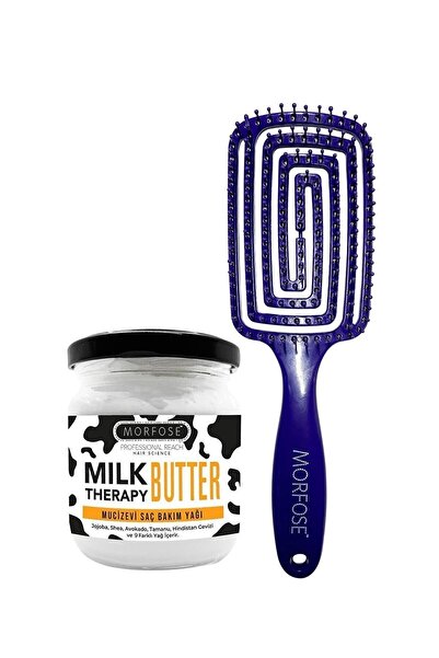 Morfose Saç Fırçası + Milk Therapy Butter Yağ İçeren Mucizevi Saç Bakım Kremi