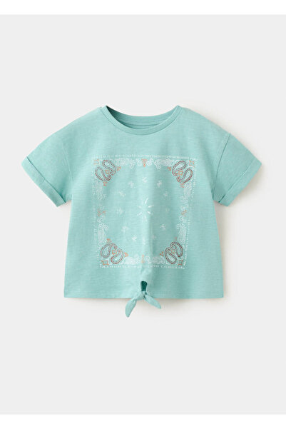 MANGO Baby Bağ detaylı desenli tişört