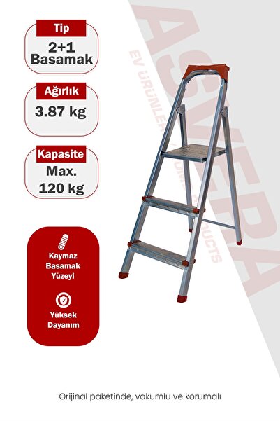 ASVERA Safir Serisi - 2 1 Basamaklı Galvanizli Profil Merdiven - Ev - Bahçe -...