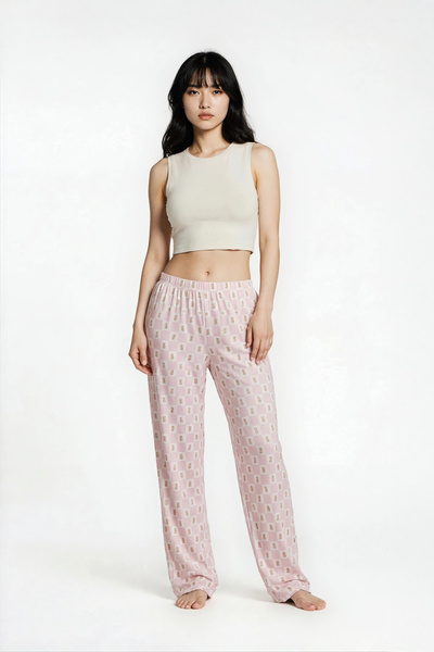 Ecrou Kadın Pudra Sleepy Tdy Tek Pijama Pantolon