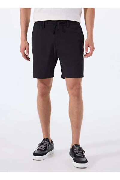GMG FIRENZE Black Men's Elastic Waist Slim Fit Shorts Gu25Mss09021
