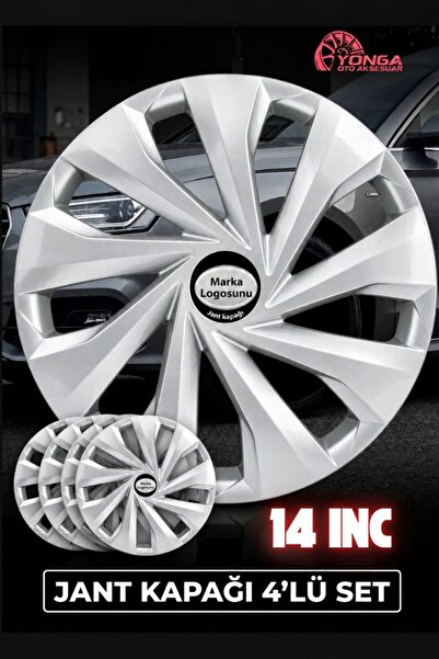 YONGA OTO AKSESUAR Toyota Yaris Jant Kapağı 14 İnç Kırılmaz 4'lü + 4 Amblem +...