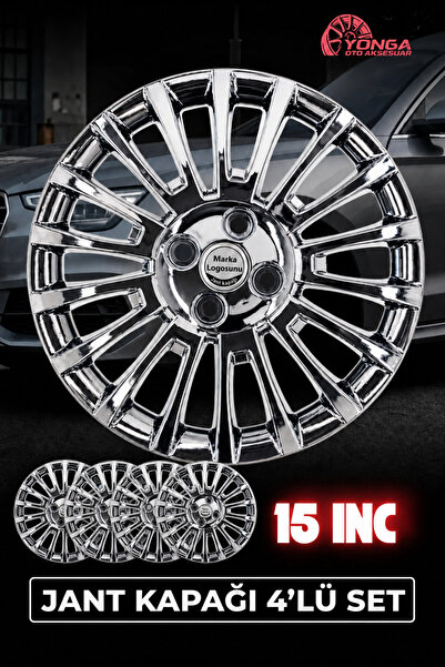 YONGA OTO AKSESUAR Fiat Fiorino 15 İnç Jant Kapağı 4'lü Set Piano Black + 4 A...