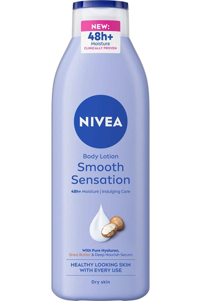 NIVEA Body Lotion Milk for Dry Skin, Shea Smooth, with Deep Moisture Serum, 48H