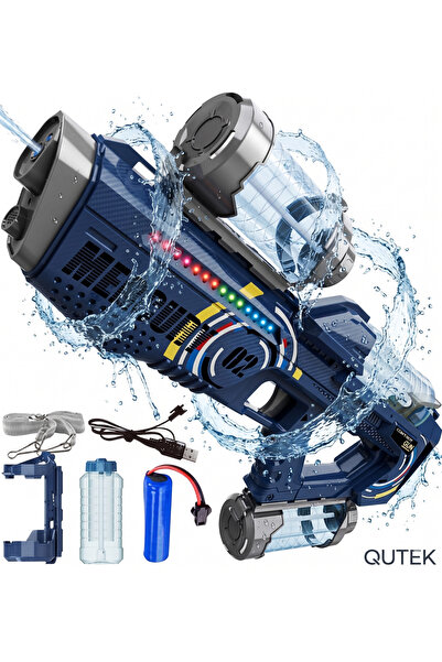 QuTek Pistol electric cu apa pentru copii, cu lumini si sunete, 3 rezervoare ...